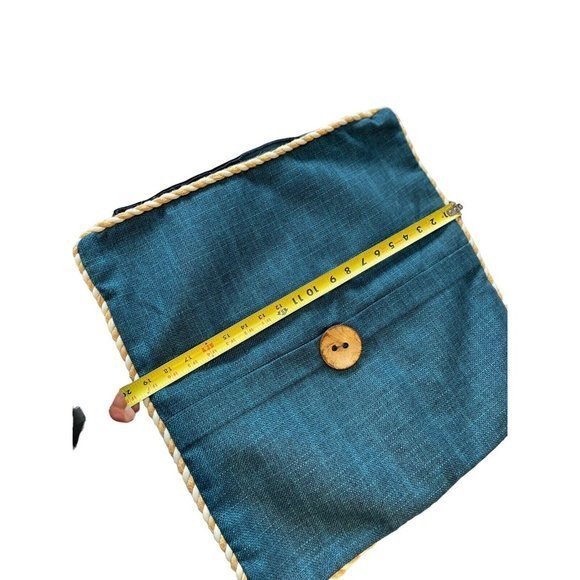 Throw pillow covers set of‎ 2 Teal Tweed Wood Botton 20x20 textured zippered - Picture 8 of 8